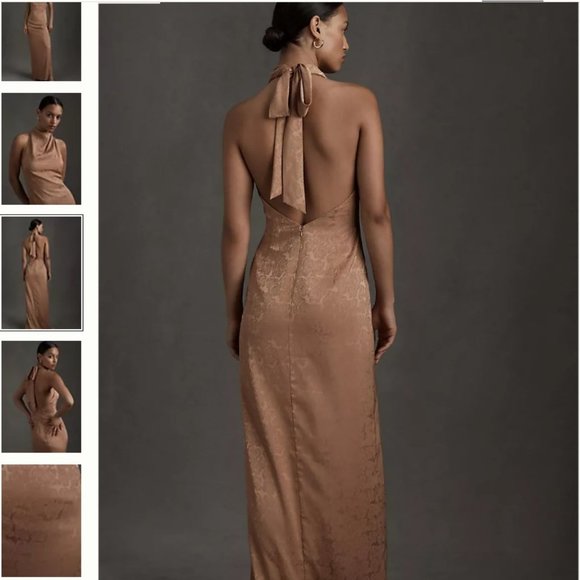 Anthropology Halter Burgundy Dress- Worn Once - Picture 2 of 4